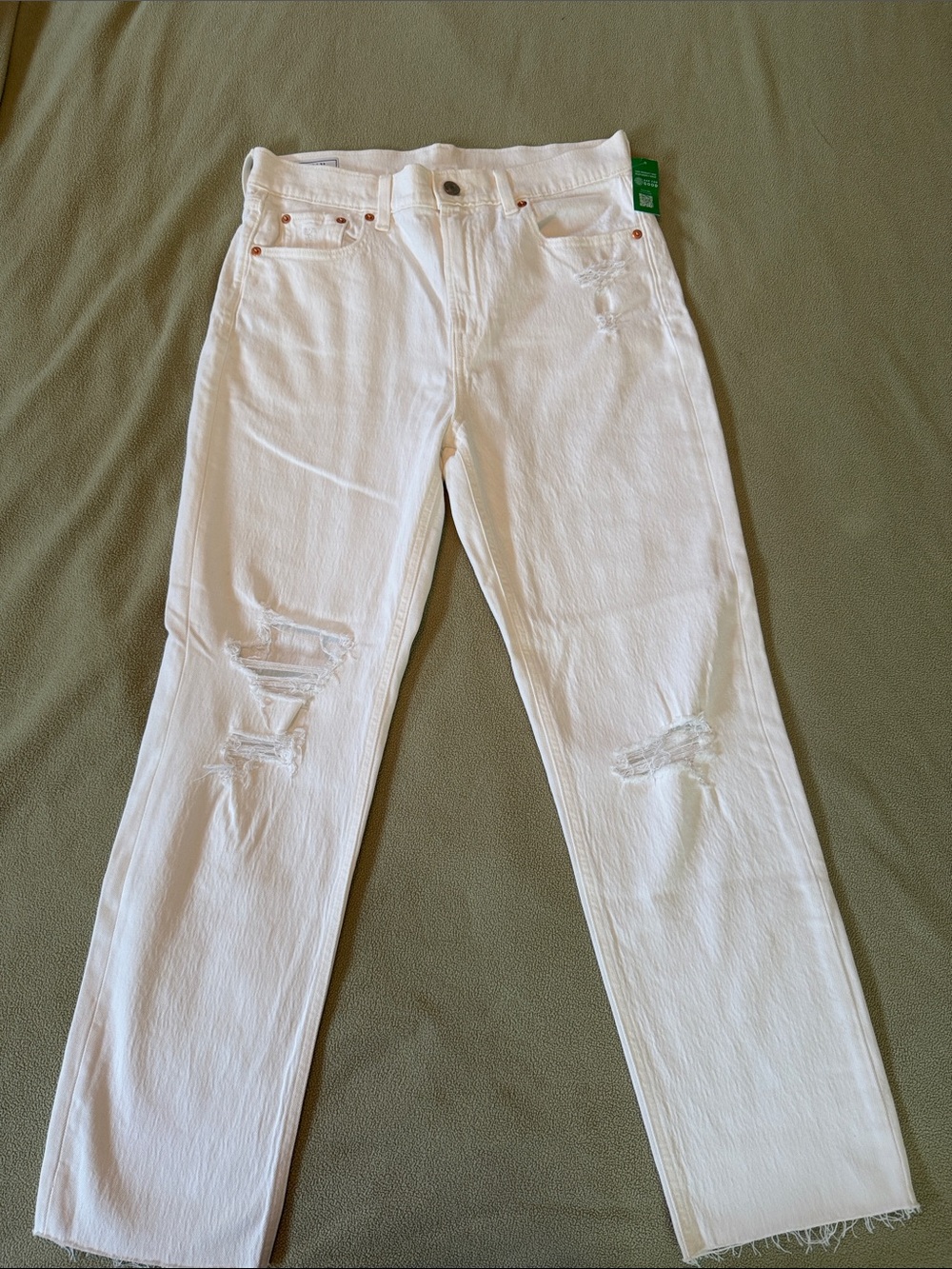 GAP Cheeky Straight High Rise  White Women's  Jeans